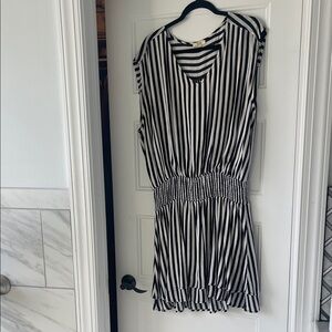 Kori Black and White Striped Mini Dress